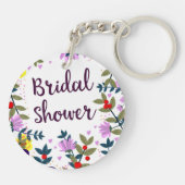 Bruidsfeest met vintage bloemen sleutelhanger (Achterkant)