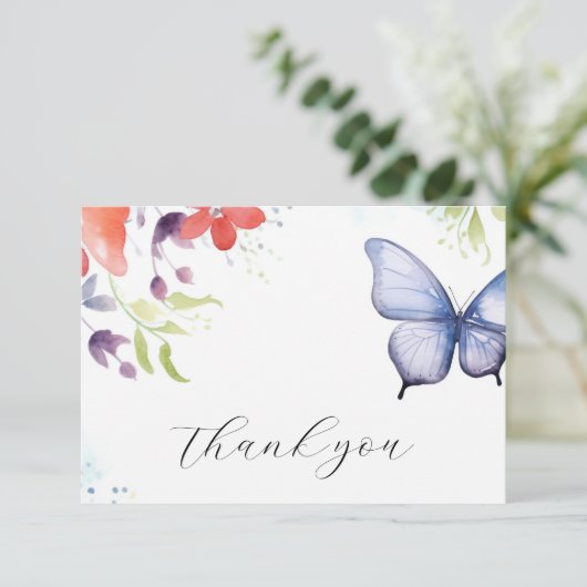Bruidsfeest met Vlinders Bedankkaart (Staand voorkant)