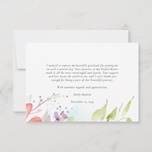 Bruidsfeest met Vlinders Bedankkaart (Achterkant)