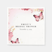 Bruidsfeest met Vlinders voor een Leven Lang Servet (Voorkant)