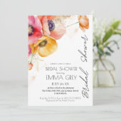 Bruidsfeest met waterverf bloemen in Bourgondië ro Kaart (Staand voorkant)