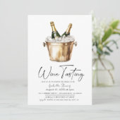 Bruidsfeest met wijnproeverij kaart (Staand voorkant)