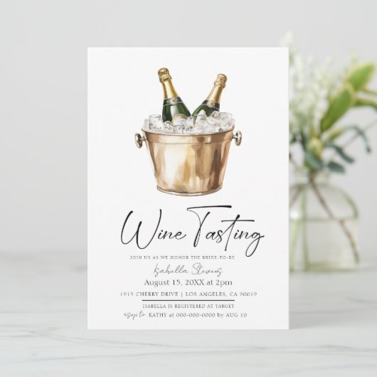 Bruidsfeest met wijnproeverij kaart (Staand voorkant)