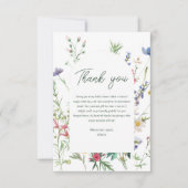 Bruidsfeest met wilde bloemen bedankkaart (Voorkant)