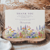 Bruidsfeest met wilde bloemen bedankkaart