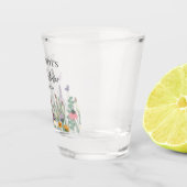 Bruidsfeest met wilde bloemen en vlinders shot glas (Rechts)