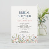 Bruidsfeest met wilde bloemen kaart (Staand voorkant)