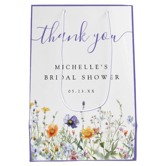 Bruidsfeest met wilde bloemen medium cadeauzakje (Achterkant)