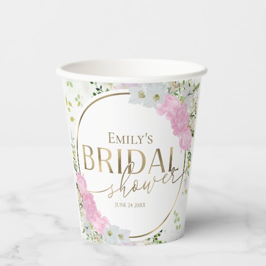 Bruidsfeest met wilde bloemen papieren bekers (Voorkant)