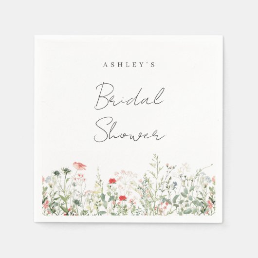 Bruidsfeest met Wilde Bloemen Servet (Voorkant)