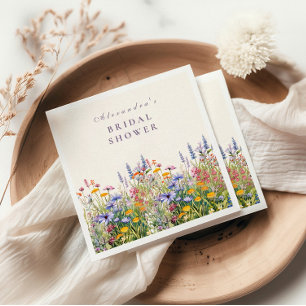 Bruidsfeest met wilde bloemen servet