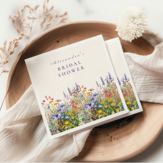 Bruidsfeest met wilde bloemen servet