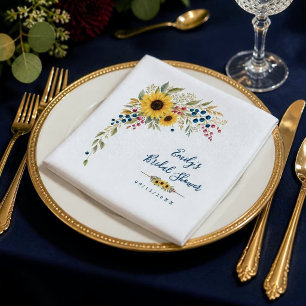 Bruidsfeest met zonnebloemen servet