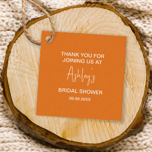 Bruidsfeest Mid-Century Modern Oranje Zon Mod Bedankjes Labels