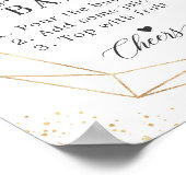 Bruidsfeest Mimosa Bar Bord Roze Bloemen Poster (Hoek)