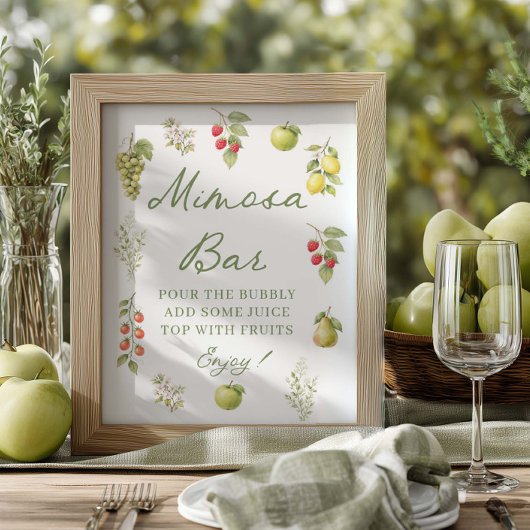 Bruidsfeest Mimosa Bar Bord Vers uit de Markt Poster