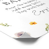 Bruidsfeest Mimosa Bar met Wilde Bloemen Poster (Hoek)