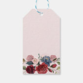 Bruidsfeest Modern Bruinroze Bloemmotief Cadeaulabel (Achterkant)