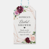 Bruidsfeest Moderne Botanische Paarse Blos Bloemen Cadeaulabel (Voorkant)