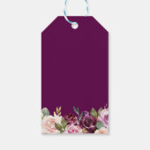 Bruidsfeest Moderne Botanische Paarse Blos Bloemen Cadeaulabel (Achterkant)