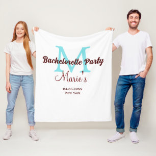 bruidsfeest monogram naam datum plaats si fleece deken