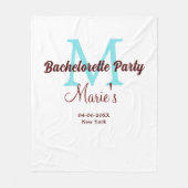 bruidsfeest monogram naam datum plaats si fleece deken (Voorkant)
