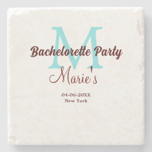 bruidsfeest monogram naam datum plaats si stenen onderzetter