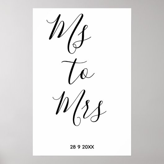 Bruidsfeest Ms tot Mevrouw Poster (Voorkant)