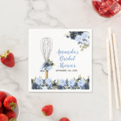 Bruidsfeest Navy Floral Soon to be Whisked Away Servet (Insitu)