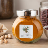 Bruidsfeest- of trouwfeest kruidenfavor vierkante sticker