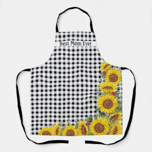 Bruidsfeest of Verjaardag Dames Zonnebloem Gingham Schort