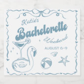 Bruidsfeest op het strand voor de laatste keer sparkling wijnetiket (Enkel label)