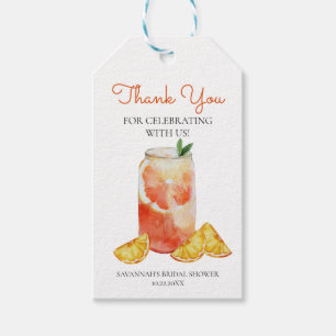 Bruidsfeest Orange Crush bedank cadeautag Cadeaulabel