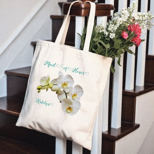 Bruidsfeest Orchideeën Trouwcadeau Canvas tas