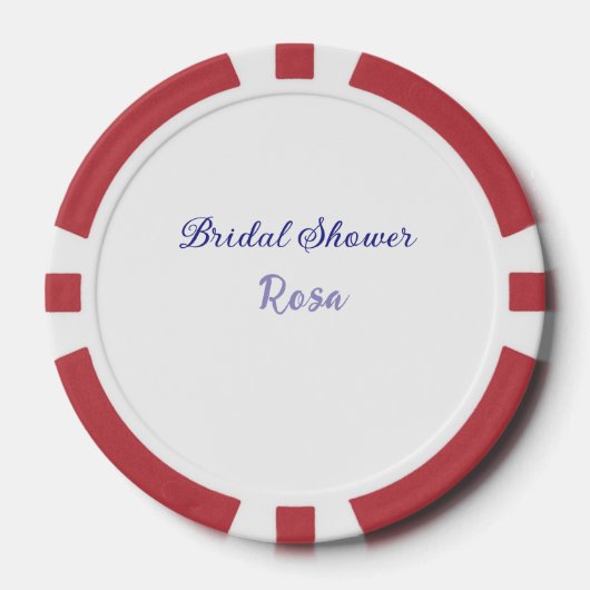 Bruidsfeest paars voeg naam datum elegantstijlvol poker chips (Voorkant)