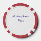Bruidsfeest paars voeg naam datum elegantstijlvol poker chips (Achterkant)