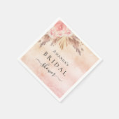 Bruidsfeest pampagras roze goud roze bloemen servet (Hoek)