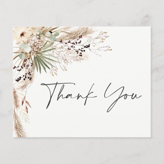 Bruidsfeest pampas gras moderne boho elegante tha flyer (Voorkant)