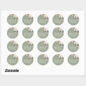 Bruidsfeest pampas salie groene moderne party favo ronde sticker (Vel)