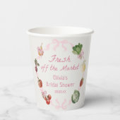 Bruidsfeest Papieren Bekers 'Fresh Off The Market' (Achterkant)