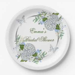 Bruidsfeest papieren bord met zilver en bloemen