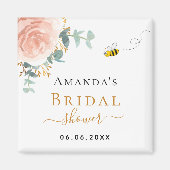 Bruidsfeest pink bloemendecor met eucalyptus en bi magneet (Voorkant)