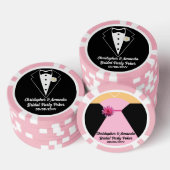 Bruidsfeest Poker Zwarte Smoking Roze Trouwjurk Poker Chips (Opstapeling)