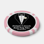 Bruidsfeest Poker Zwarte Smoking Roze Trouwjurk Poker Chips (Enkel)