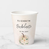 Bruidsfeest pompoen herfst crème roze goud papieren bekers (Voorkant)