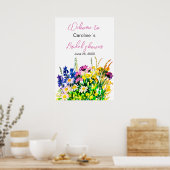 Bruidsfeest poster met wilde bloemen (Keuken)