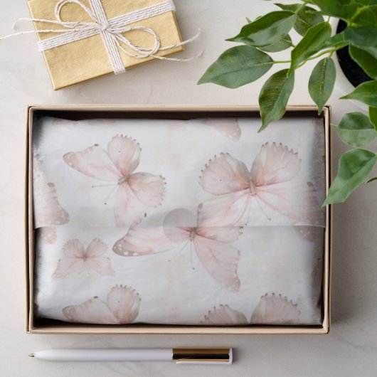 Bruidsfeest Pretty Roze Vlinders Tissuepapier (Geschenk)