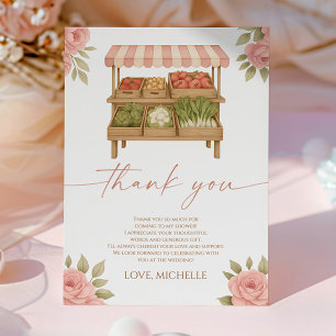Bruidsfeest rechtstreeks van de boerenmarkt bedankkaart