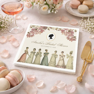 Bruidsfeest Regency Dames Vintage Calligrafie Servet