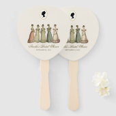 Bruidsfeest Regency Dames Vintage Silhouet Handwaaier (Voorkant en achterkant)